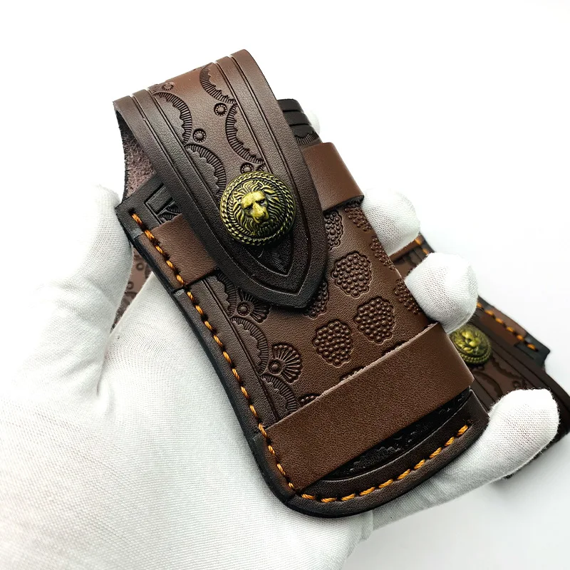 1 piece of cowhide folding knife cover Scabbard cowhide storage bag cover, suitable for Swiss Army pliers tools