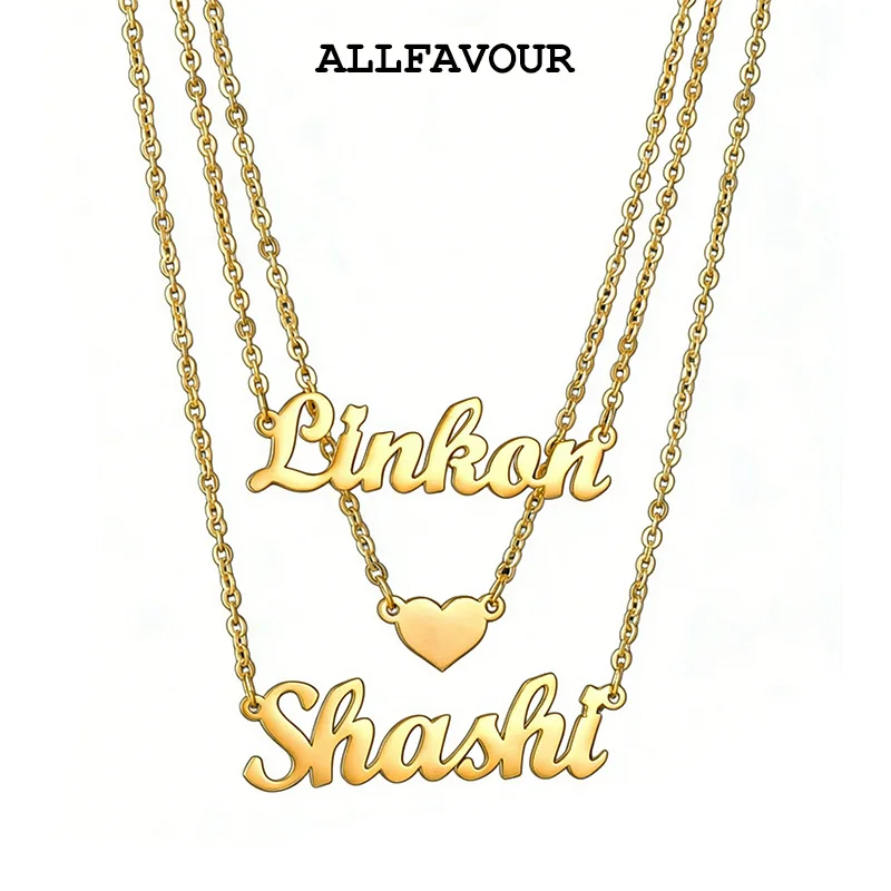 

Модное трехслойное ожерелье с подвеской с именем на заказ для женщин, уникальное украшение из нержавеющей стали, подарок на годовщину, день рождения, оптовая продажа