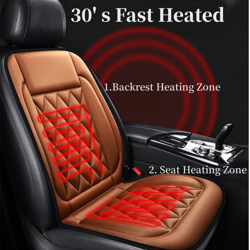 

12-24v Heated Car Seat Cover 30' Fast Car Seat Heater Cloth/Flannel Heated Car Seat Protector 25W Seat Heating Cover Car Seat
