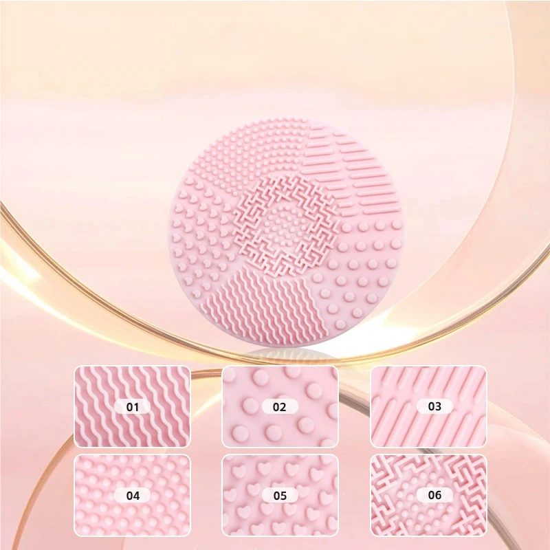 Tampon de nettoyage de brosse de maquillage en Silicone avec ventouse-tapis de nettoyage de brosse cosmétique rond pour un usage professionnel et domestique