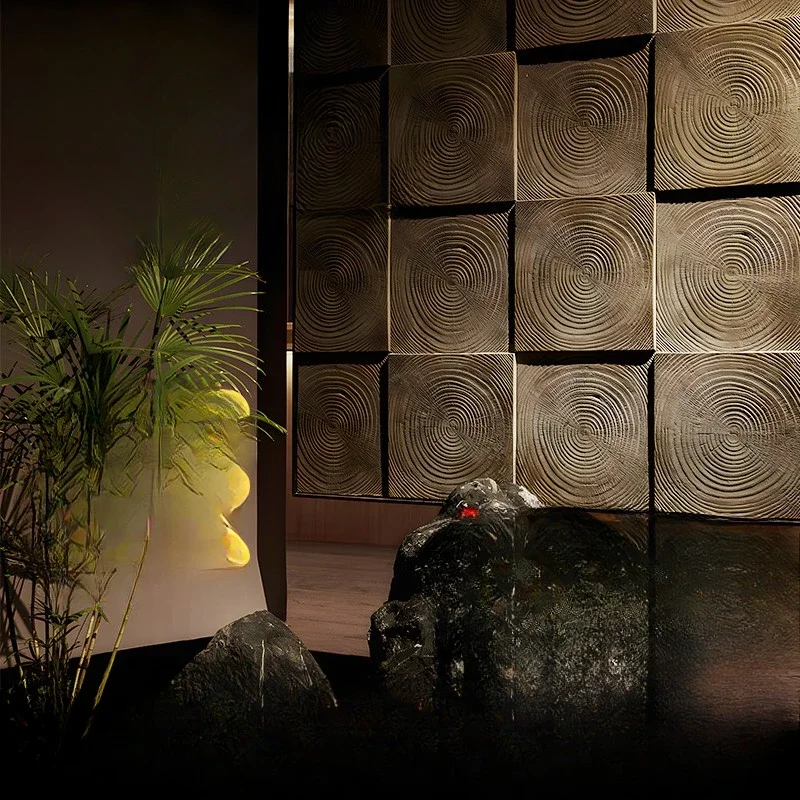 PU annual ring wood light cement component cultural stone simulation wood Background wall wood grain brick exterior wall brick - Image 2