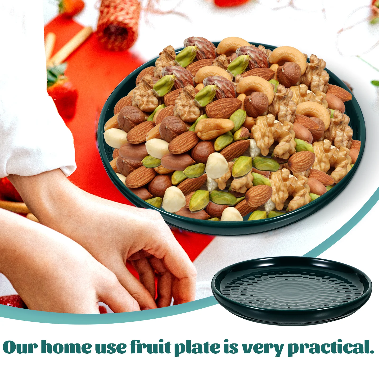 

Ceramic Serving Platter Snack Container Dry Fruit Holder Wedding Fruit Tray Ceramic Dish Snacks Plate Food Display Tray