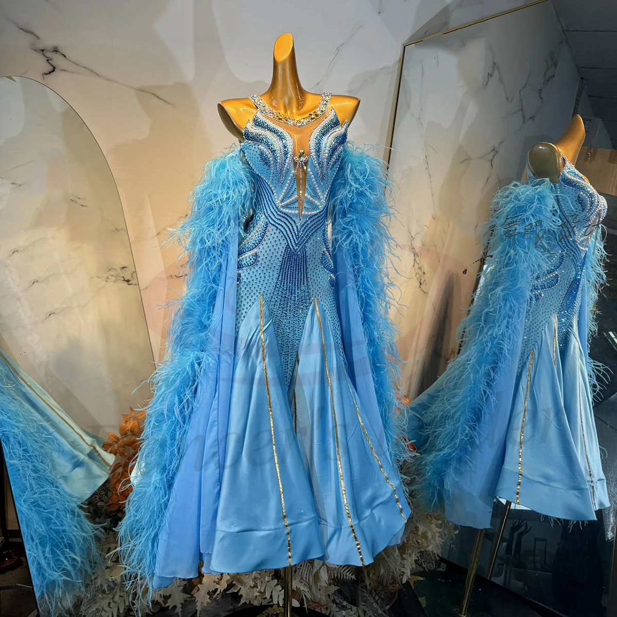 

Женская элитное платье для латинских современных танцев с бриллиантами, большая юбка в Пномпене, роскошное платье для выступлений Samba