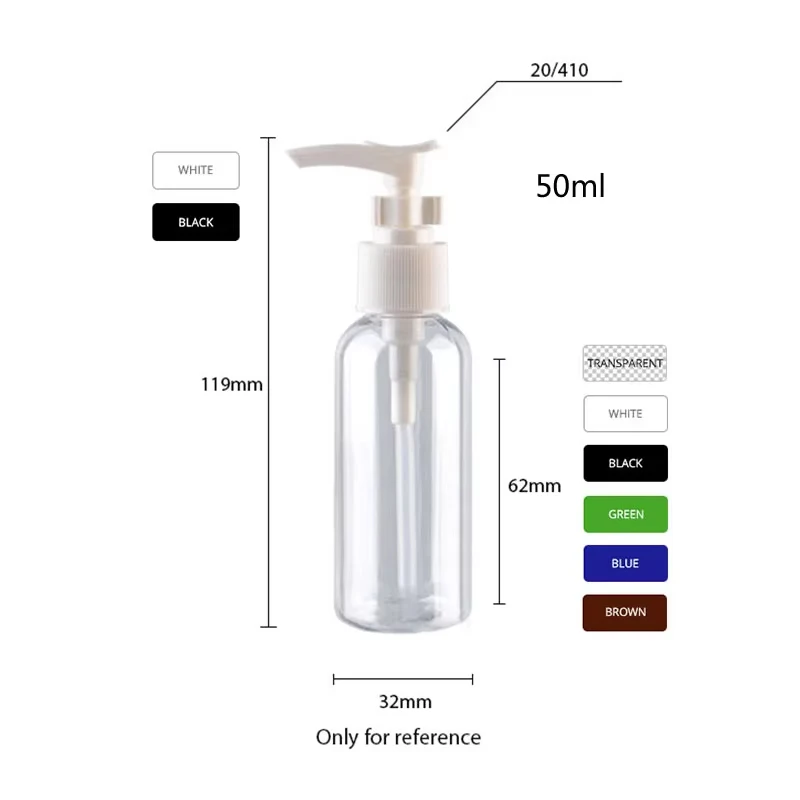 30szt 30ml 50ml 60ml 100ml Puste plastikowe butelki z pompką do balsamu PET Butelki z pompką bagnetową do rąk do higieny osobistej