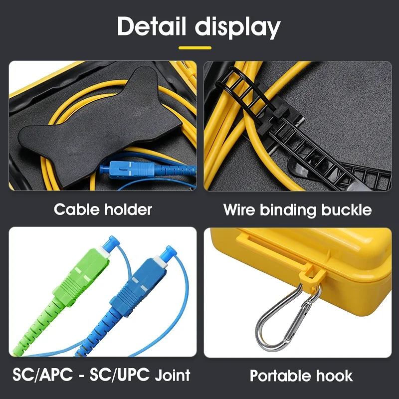 Eliminador de zona muerta SC/UPC-SC/APC OTDR, anillos de fibra, caja de cable de lanzamiento OTDR de fibra óptica 150M ~ 2km SM 1310/1550nm