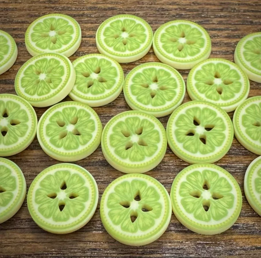 Summer Sliced Lime Fruit Resin Buttons - Cute DIY Sewing Accessories for Decorating Clothes Handmade Instagram Inspired