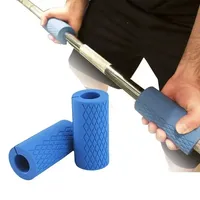 2PCS Barbell Dumbbell Grips Thick Bar Handles Silicone Anti-slip Pad Support Gym Fitness Workout Pull Up Weightlifting Fat Grip