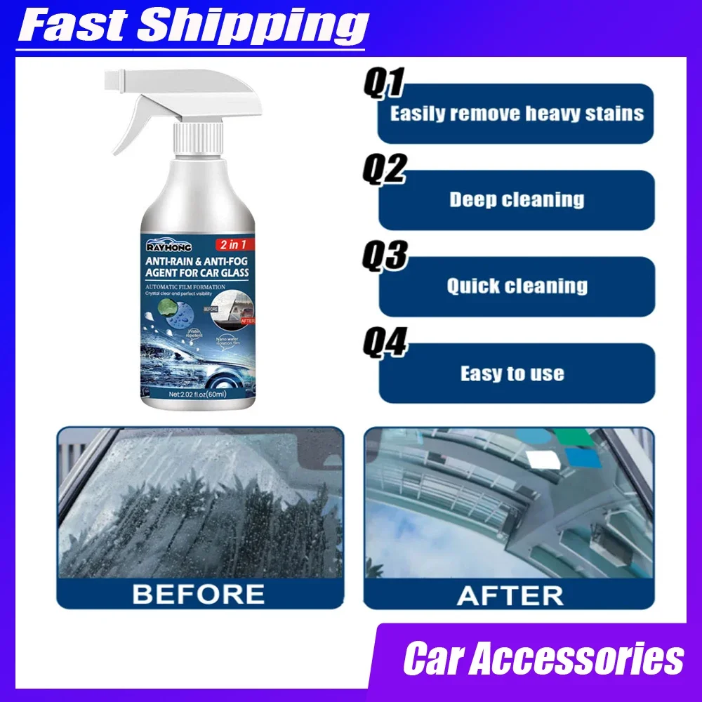 

1 шт., универсальные автомобильные аксессуары, противотуманный спрей для лобового стекла автомобиля, непромокаемый очиститель для окон автомобиля, противодождевое противотуманное покрытие, средство