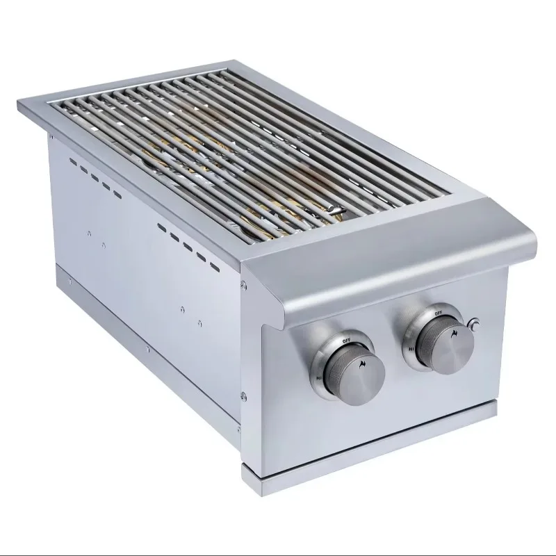 For Indoor BBQ Cabinet and Outdoor Kitchens Factory Direct Modern Premium 2-Burner Gas Stove Double Side Burner
