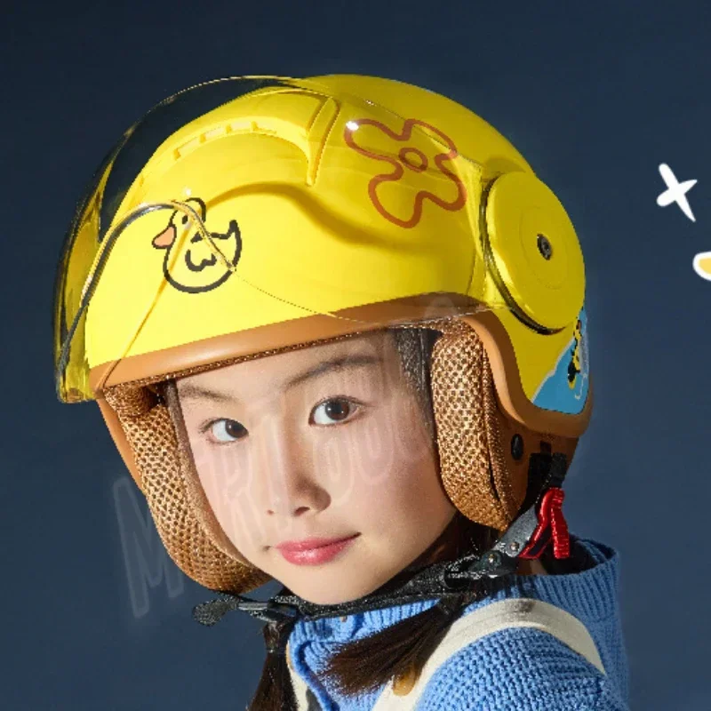 3~12 Years Childrens Helmet for Kids Child Cartoon Animation Motorcycle Motor Helmet Comfortable Motos Protective Safety Helmet