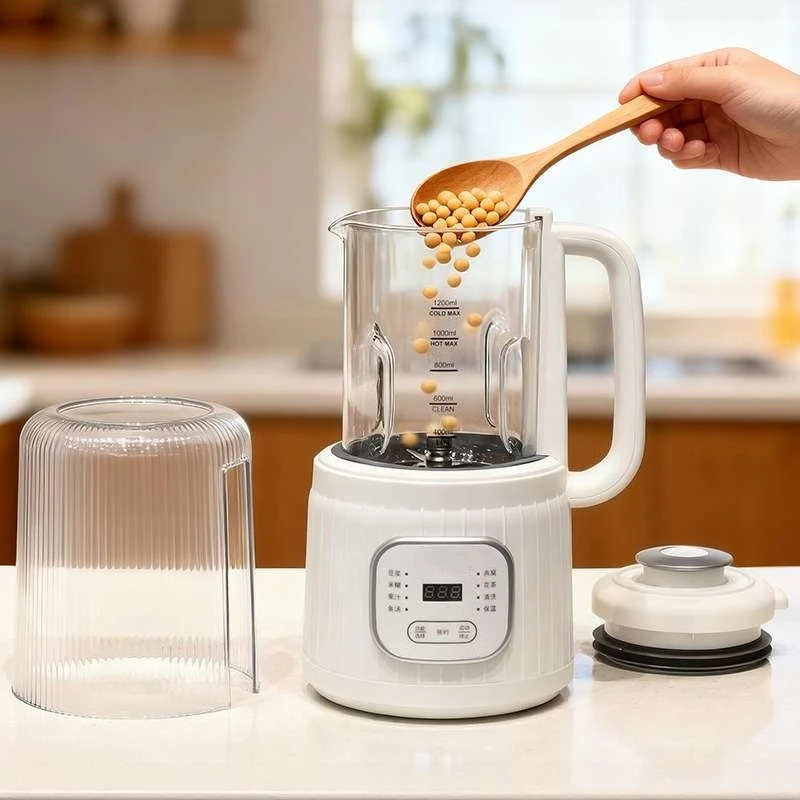 1.2L Filter Free Soy Milk Maker No Soaking Detachable Blade Quiet Multi-function Juicer Food Blender Home Kitchen