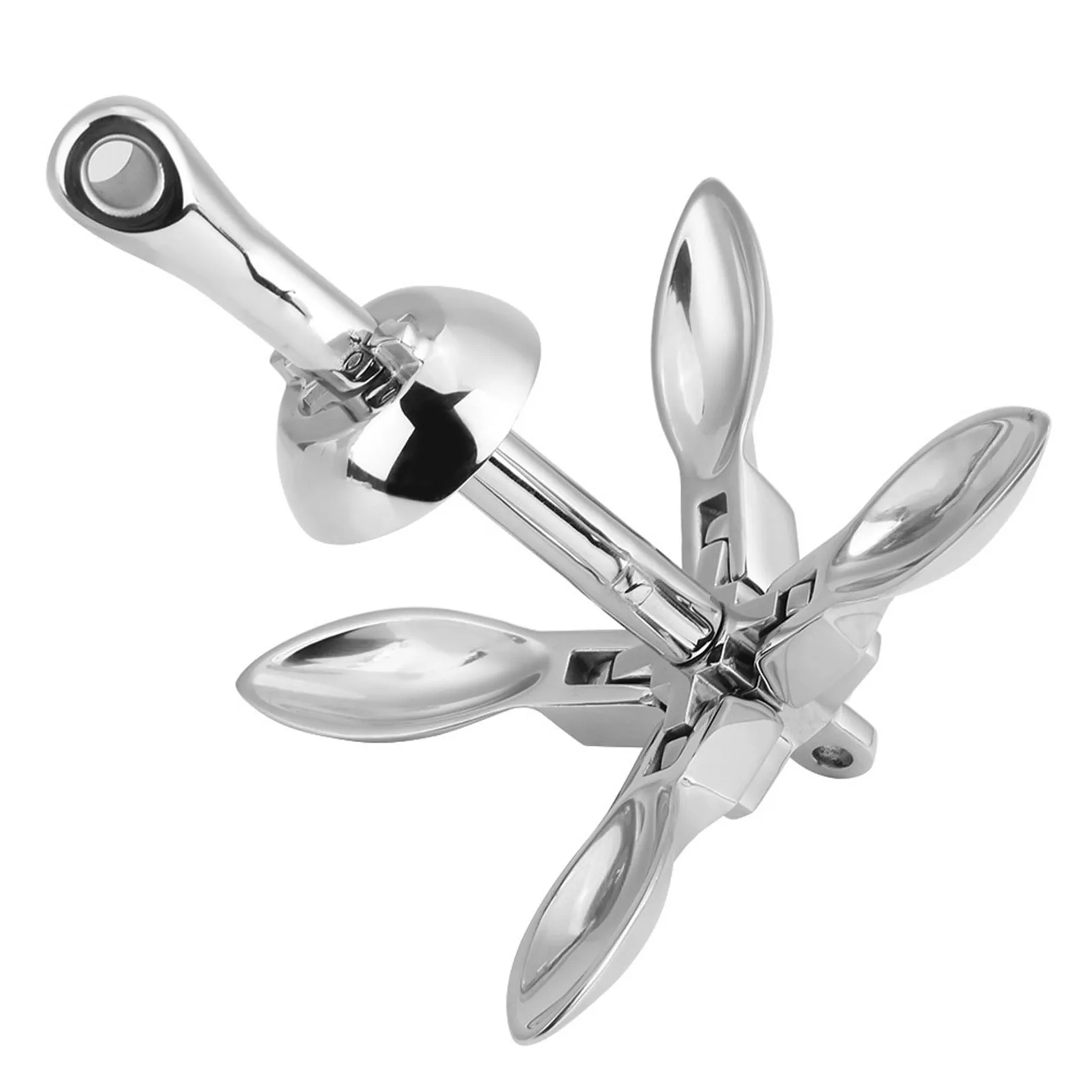 

0.7KG Stainless Steel Boat Folding Grapnel Anchor – Docking Hardware for Marine Yacht, Durable Marine Anchoring Accessory