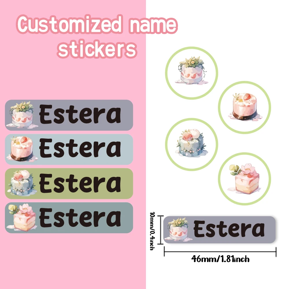 Custom Korean style Name Sticker,Transparent Waterproof Stickers for Kids,diy Name Labels for School Bag Bottles Box Mug Uniform