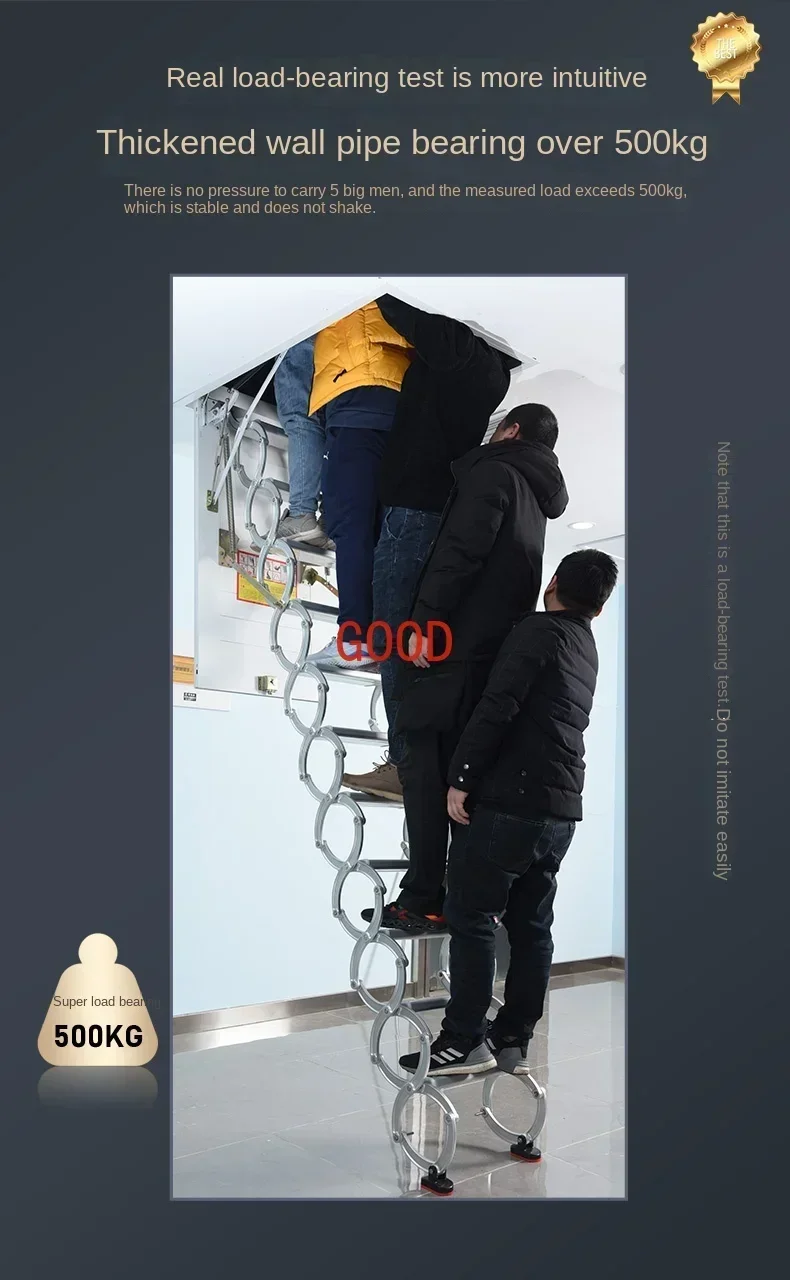 سلم علوي أوتوماتيكي بالكامل سلالم قابلة للسحب سلم كهربائي منزلي قابل للسحب مصعد غير مرئي قابل للطي تلقائيًا