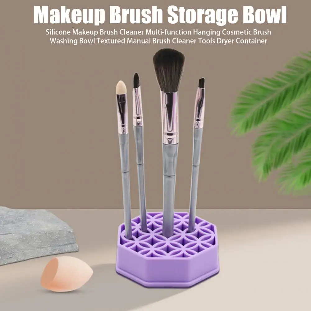 Makeup Brush Tool Silicone Makeup Brush Cleaner with Hanging Function Textured Washing Bowl Tools for Efficient Drying