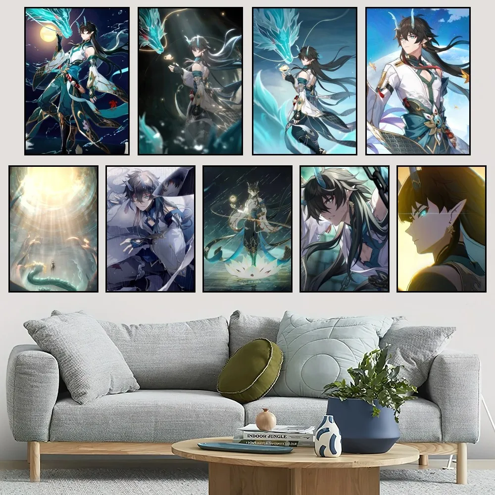 

Honkai Star Rail Dan Heng Imbibitor Lunae Poster Small Bar Coffee House Decor Aesthetic Art Wall Painting Stickers Indoor