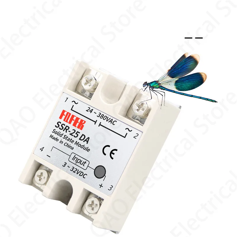 SSR-10DA SSR-25DA 30DA SSR-40DA 50DA 100DA  10A 25A 40A  Solid State Relay Module 3-32V Input DC 24-380V AC Output High Quality