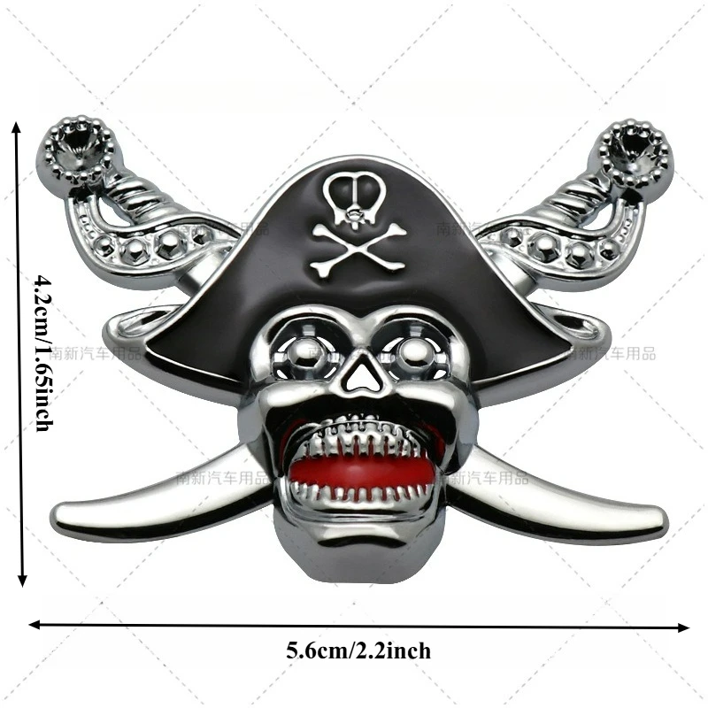 High-quality Modification Metal Car Stickers Caribbean Pirates Body Decoration Scratches Cover Car Personalized Accessories