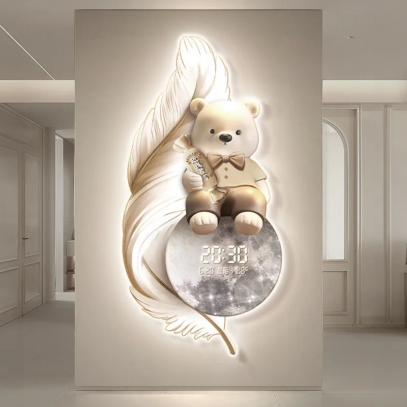 

Led Cute Wall Watch Luxury Design Living Room Aesthetic Wall Clocks Modern Art Mural Orologio Da Parete Ornaments Home Decor