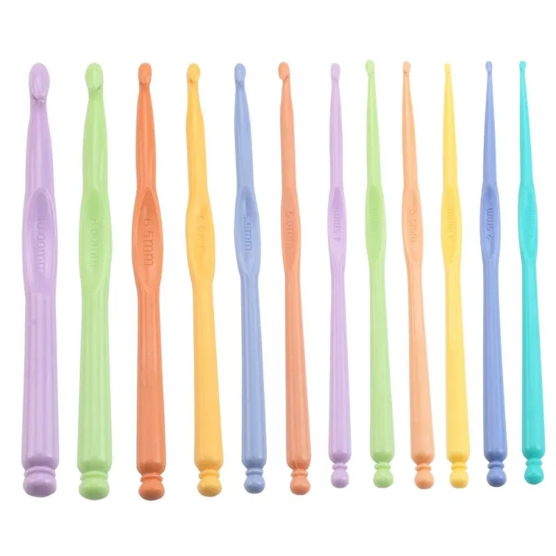 11 Size Tunisian Afghan Crochet Hooks Multicolor Aluminum Carpet Rug Weave Knitting Needles Hook Multicolour Crochet Hook