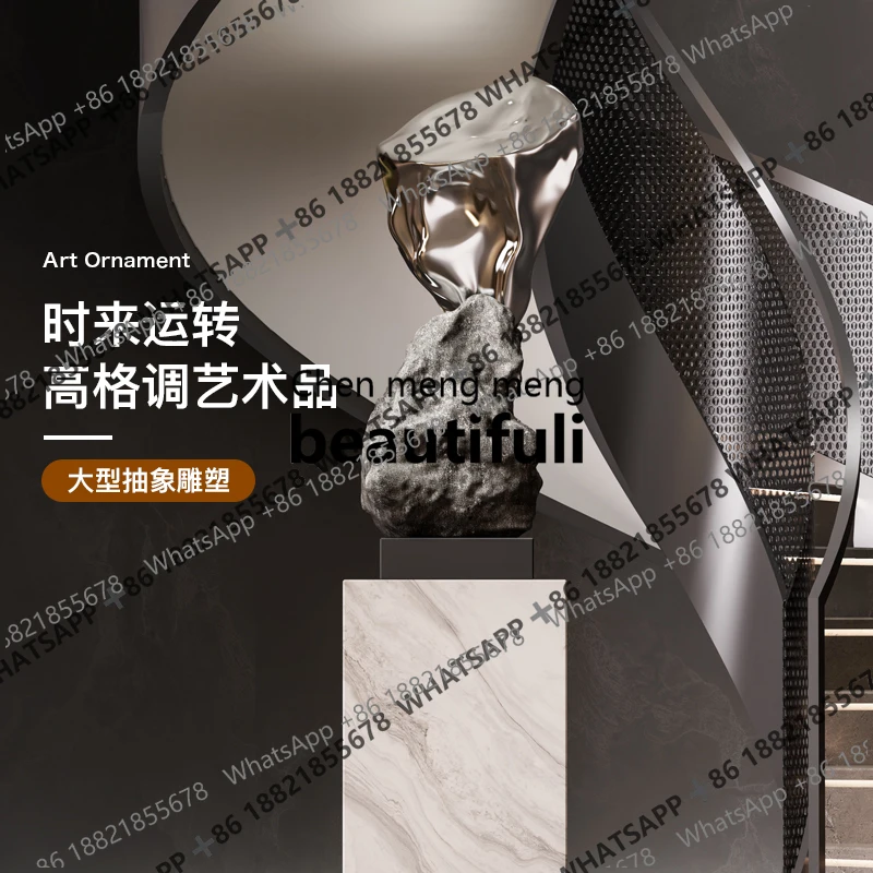 Fiberglass stone sculpture ornament stone to run the new Chinese hotel club sales office, art installation