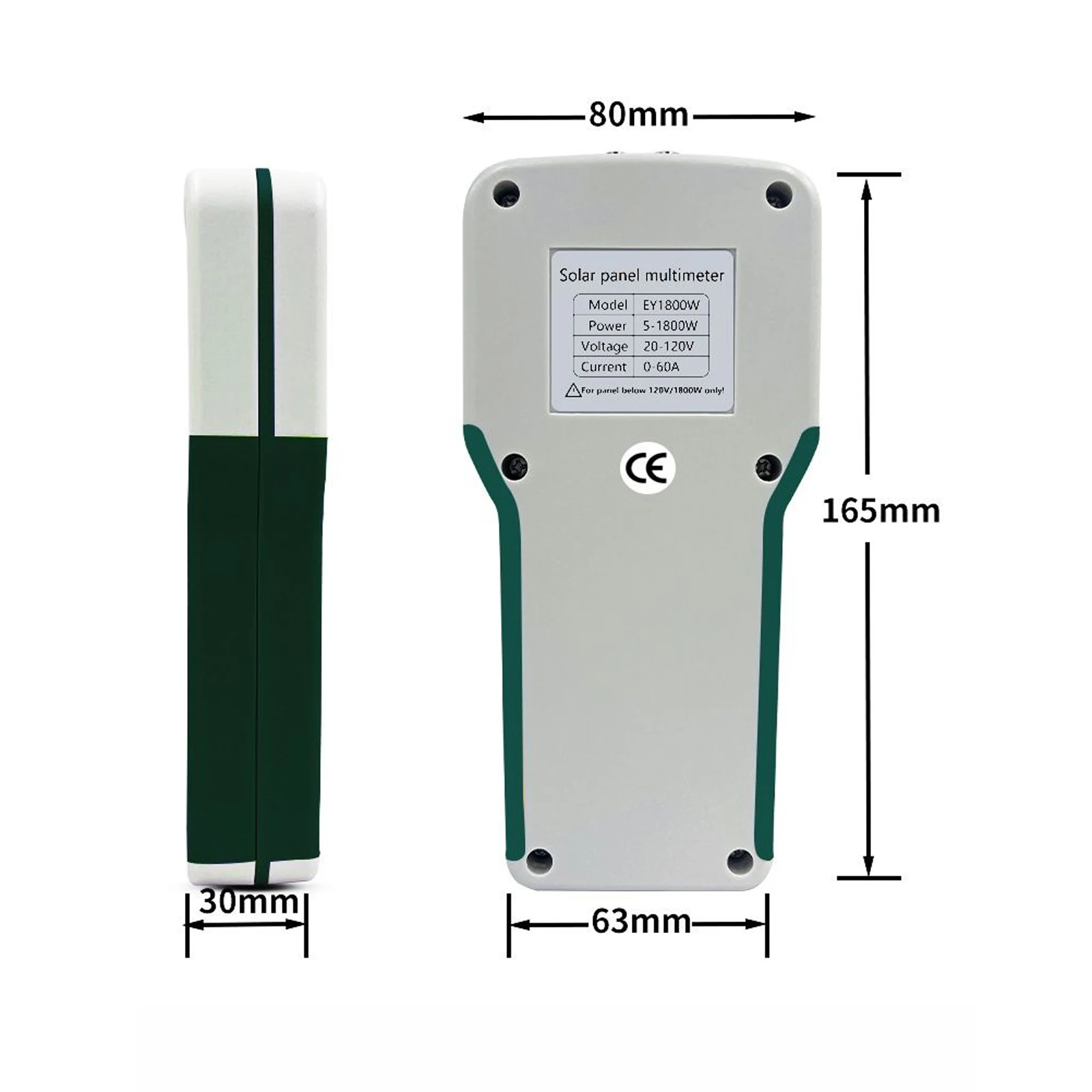 1800W Solar Panel Tester MPPT Photovoltaic Multimeter Watt Meter Portable Tool for Solar PV Panel Data & Troubleshoot Measures