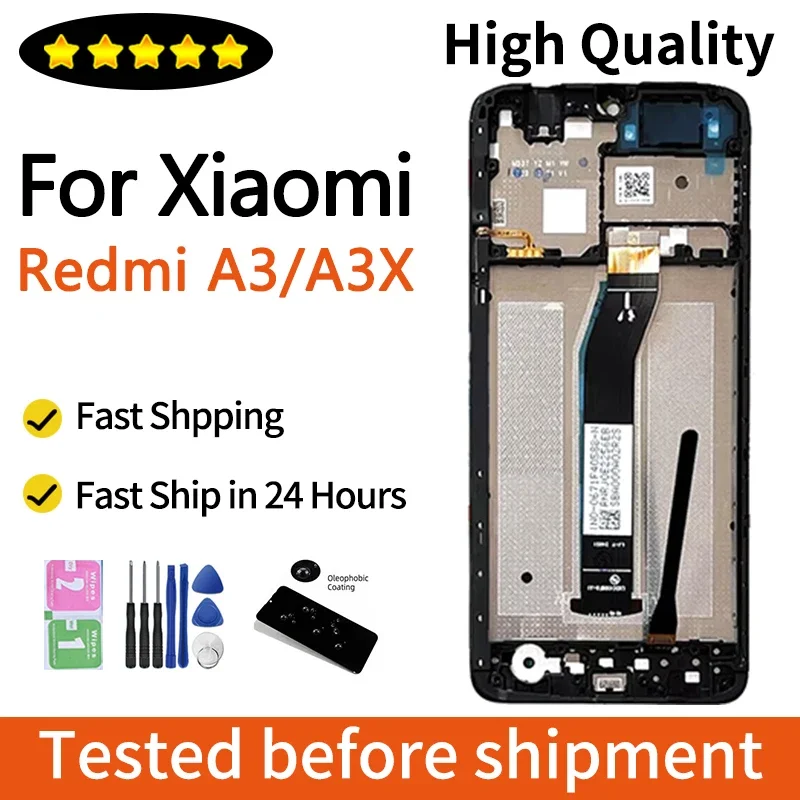 

Pop 6.71"Screen For Redmi A3 LCD 23129RN51X Display Frame For Redmi A3x Display 24048RN6CG Assembly Digitizer LCD Replacement Pa