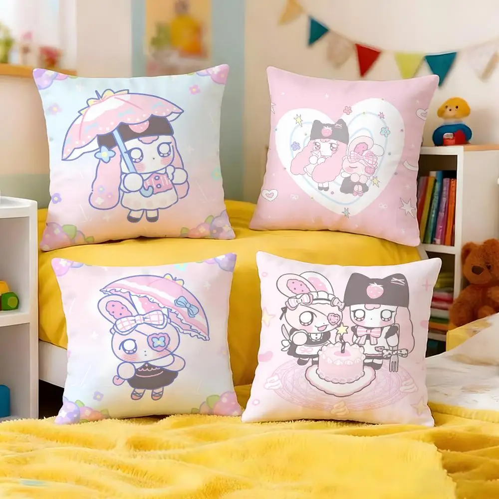 Cute Twin Cushion Cover Premium Soft Pillowcase Skin-Friendly Breathable Multi-Purpose for Home Office Travel