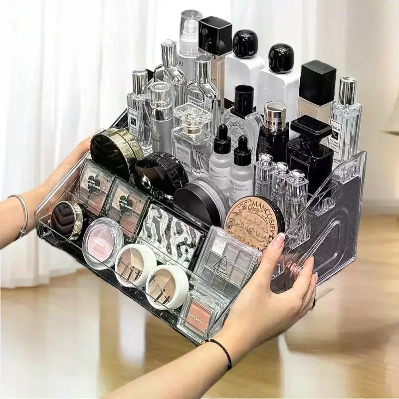 Acrylic Transparent Multi-layer Nail Polish Display Stand Lipstick Storage Box Plastic Nail Salon Cosmetic Tabletop Display Rack