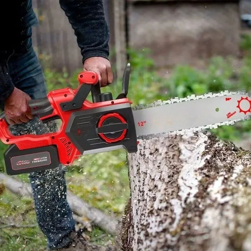 Portable lithium  12 inch chainsaw charging household lithium small handheld chainsaw chainsaw firewood logging B