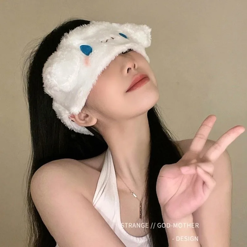 Kawaii Sanrio Cinnamoroll anime cartoon innovative plush eye mask anime cute blackout eye mask lunch break sleep eye protection