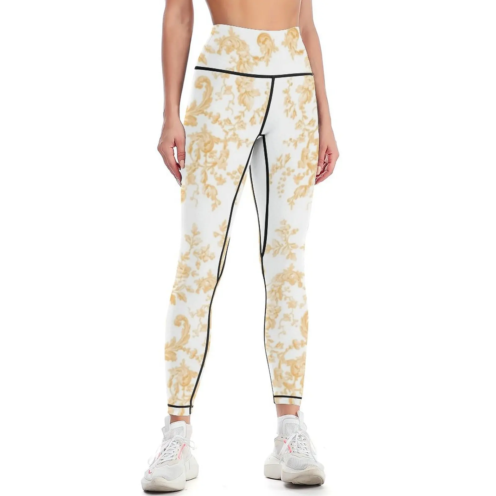 French Rococo Faded Roses citrus 1 Leggings Female legging pants sporty woman gym Womens Leggings