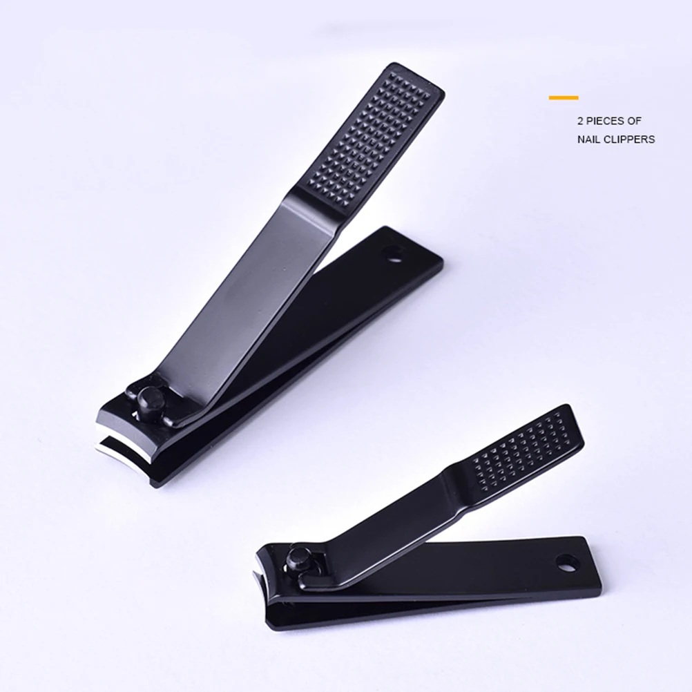 2Pcs Premium Manicure Tools Set Stainless Steel Nail Clippers for Fingernail Toenail Grooming Ergonomically Designed Handle