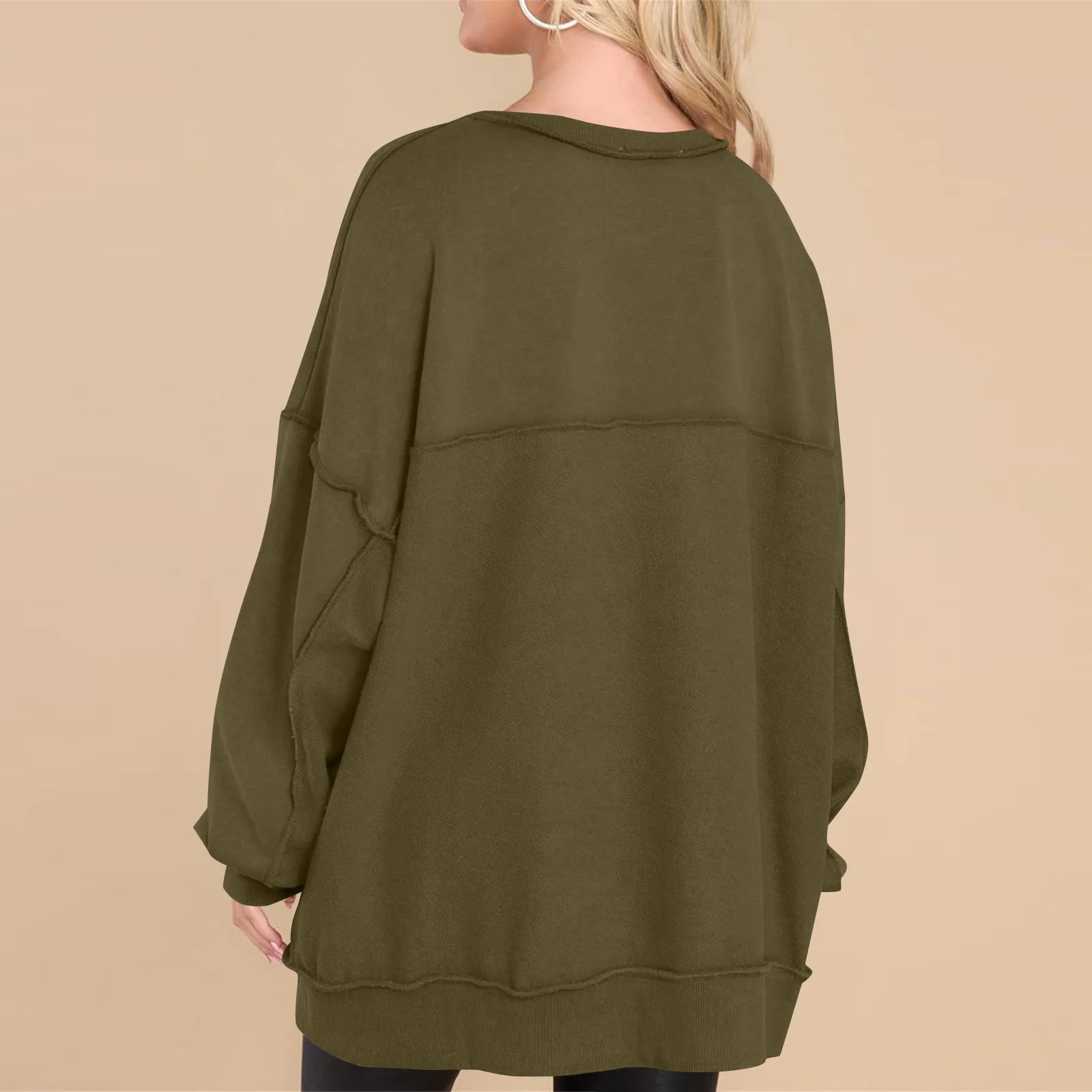 レディース長袖Rネックシャツ秋ファッションカジュアルビジネストップスチュニックブラウス婦人服トップス女性用スダデラス・デ・ムヘル