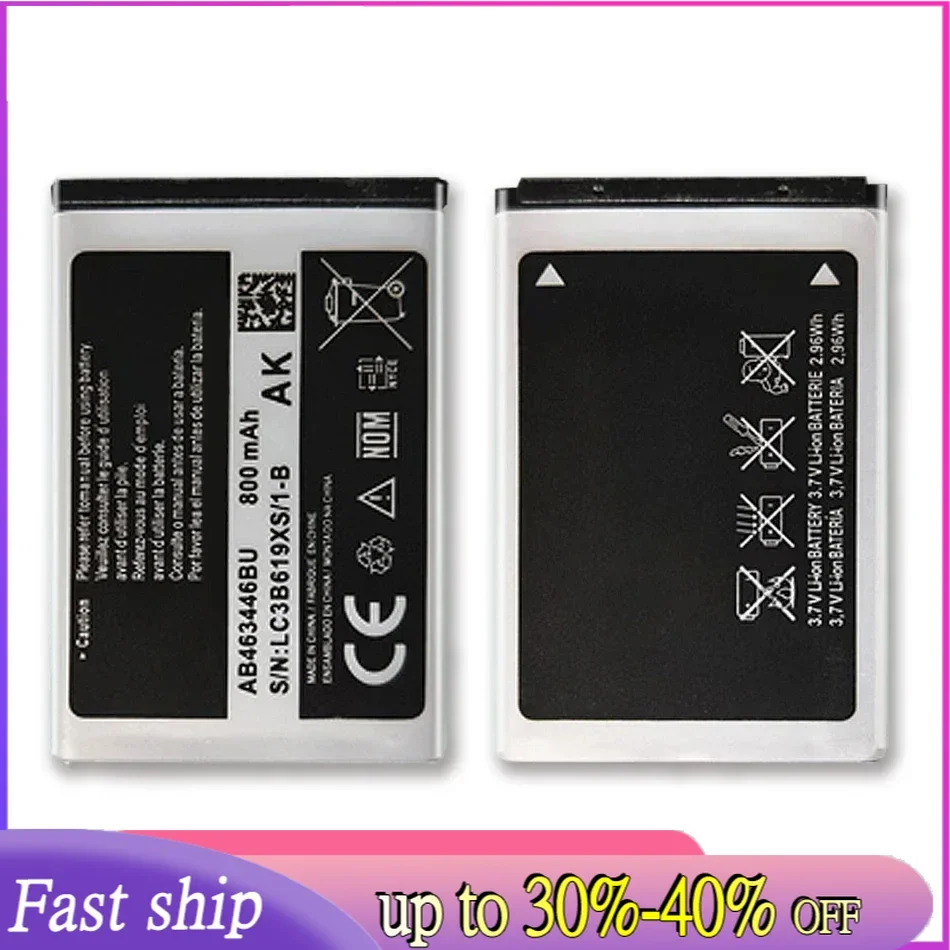 AB463446BU AB463446TU Mobile Phone Battery For Samsung S139 M628 X520 F258 E878 F299 E1200M SGH-B108 GH-M310 SGH-L258 800mAh