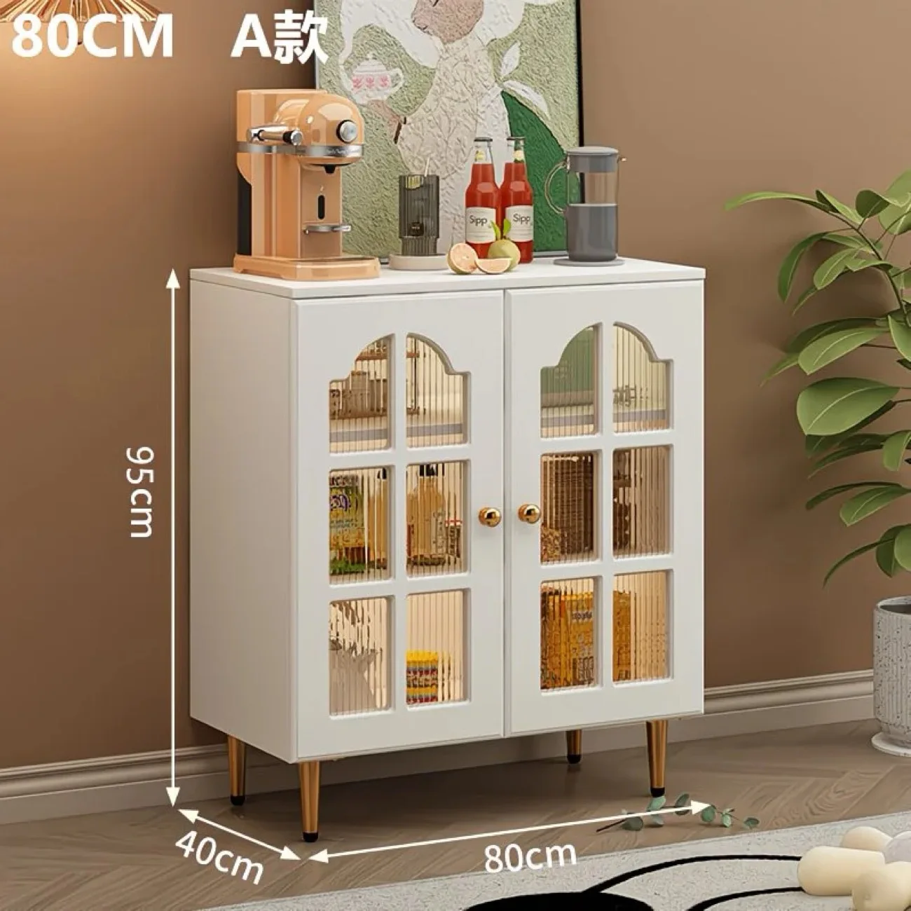Glass door dining side cabinet household panel living room European locker modern simple kitchen cupboard storage new model