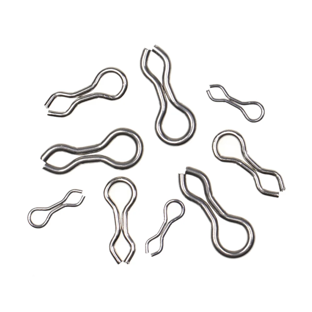 Elllv 50pcs Stainless Steel DO-IT Mould Loops Anti-corrsion Fishing Sinkers Jigs Lure Molding Wire Eyelets Splay Rings S M L