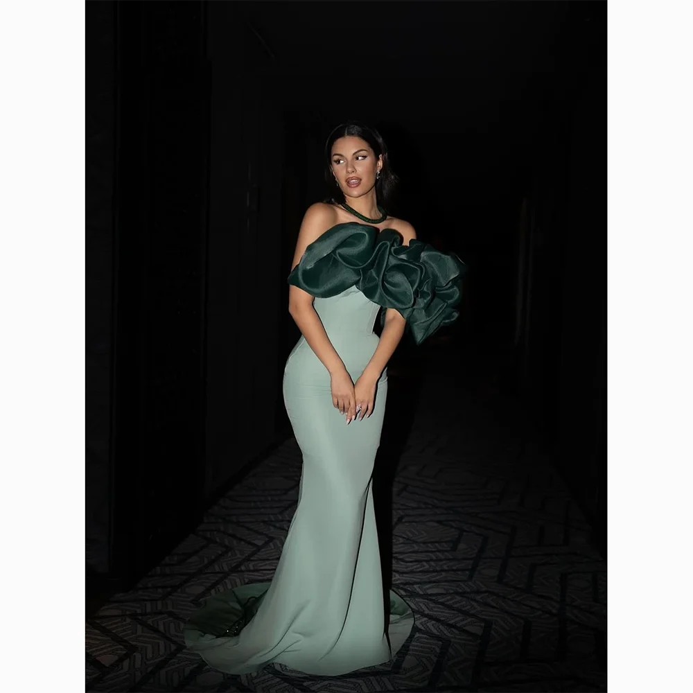 Elegancka suknia wieczorowa z odkrytymi ramionami, suknie wieczorowe typu syrena, zdobione koralikami i kryształami, długie do podłogi, formalne sukienki na przyjęcia, szyte na miarę.