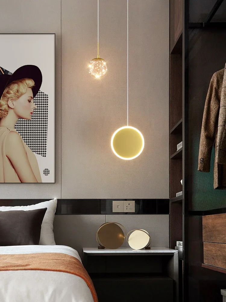 

Modern Children's Room Gold Interior Lighting For Bedroom Bedside Living Room TV Background Corridor Aisle Ceiling Pendent Lamp