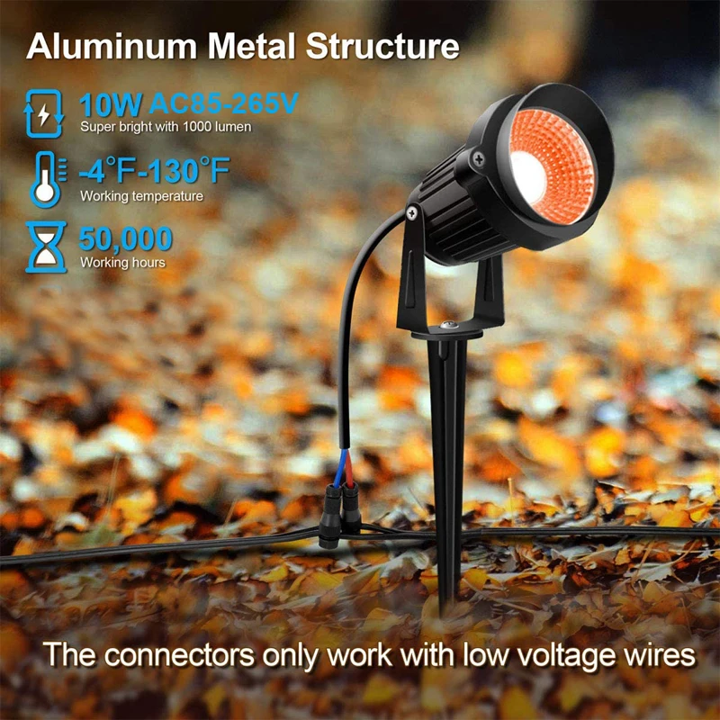 RGBW LED Landscape Lighting 10W Color Change Landscape Light with Remote 110V 220V IP65 Waterproof Outdoor Spotlights with Spike