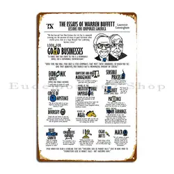 Visual Book The Essays Of Warren Buffett Lawrence Cunningham Metal Plaque Rusty Custom Cinema Party Pub Tin Sign Poster