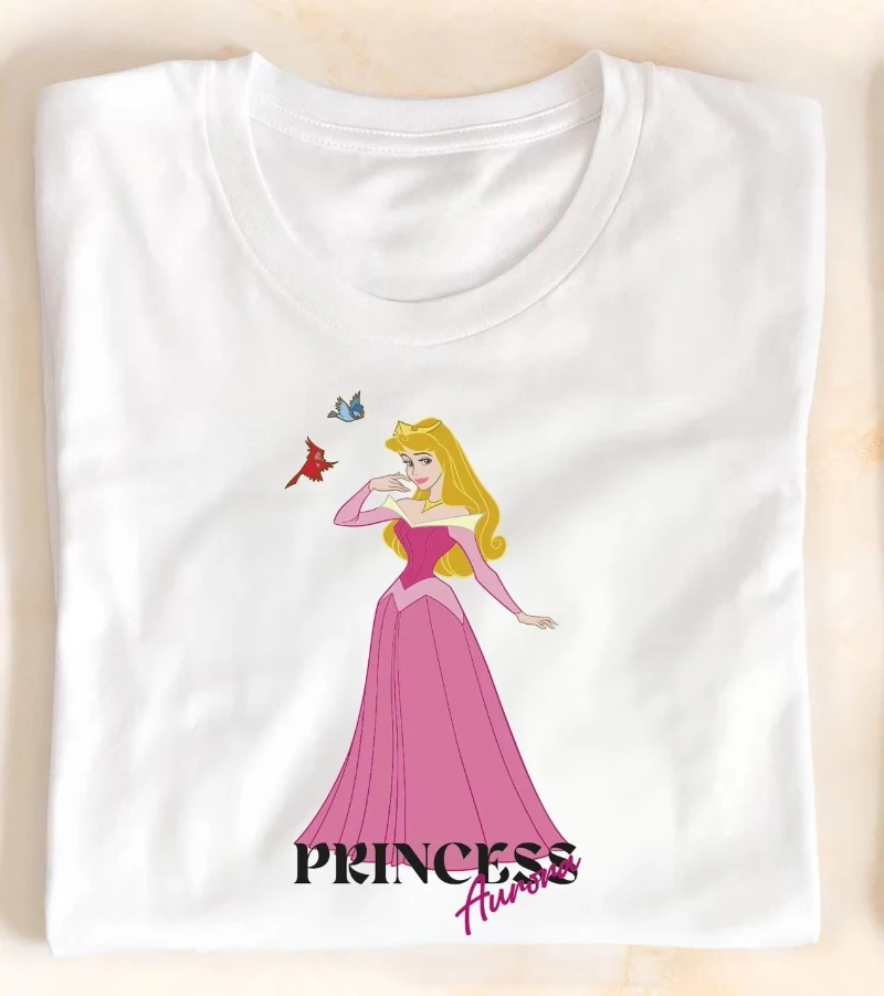 Camisetas a juego de princesa del Príncipe de Disney, camiseta de princesa Cenicienta, camiseta de viaje para niñas de Disneyland, camiseta de princesa Aurora de Disney