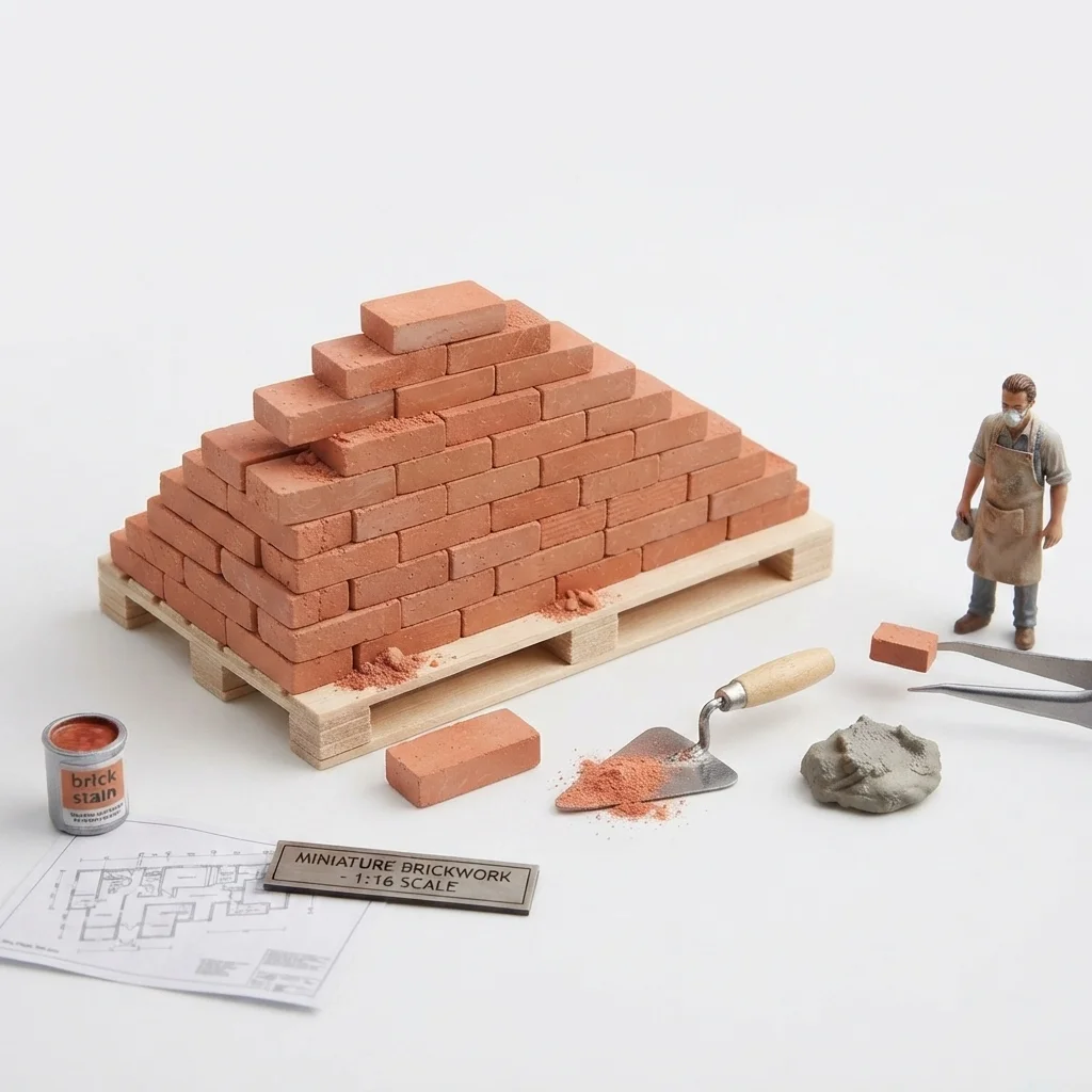 80pcs of Miniature Landscape Bricks, Realistic DIY Building Models, Mini Garden Wall Bricks blocks Craft Decor Bonsai Scenes