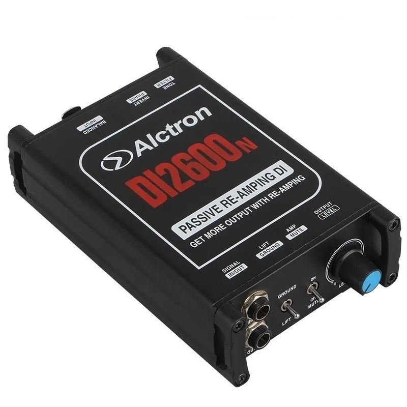 Alctron DI2600N DI BOX passive, fits to hi-Z instruments multi function high quality housing and rubber protectors