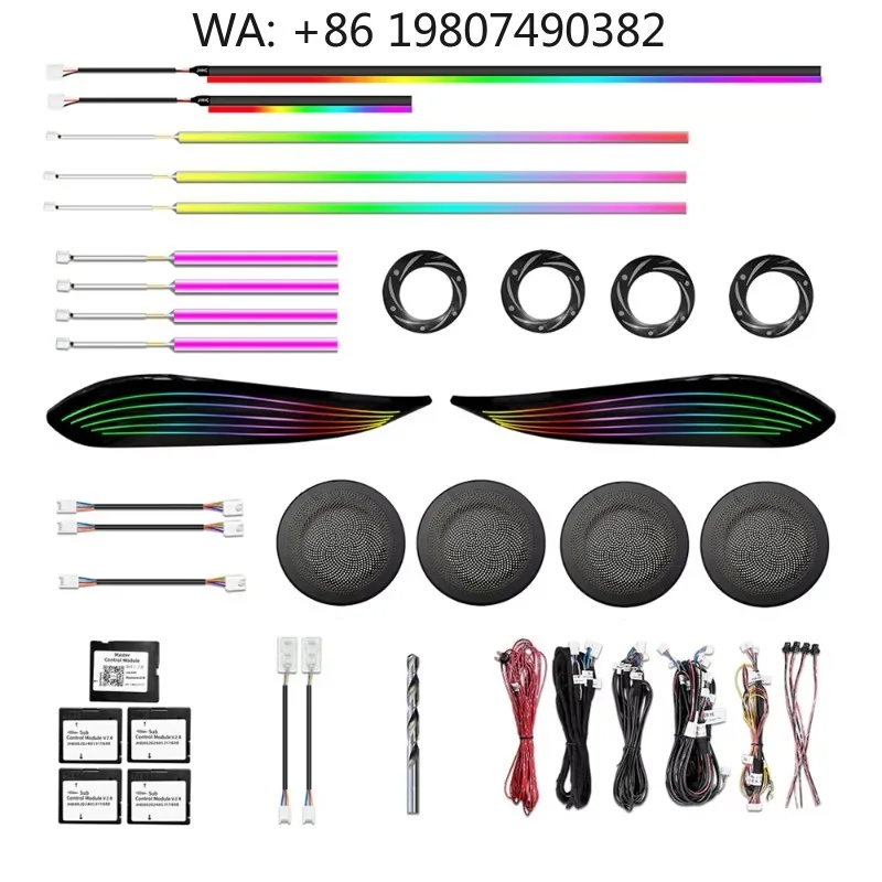 OEM Matching 64 Color Dynamic Interior LED Atmosphere Kit, Air Vent Ambient Strip Fit F32 M4 F82 Sports Coupe Dashboard Upgrade