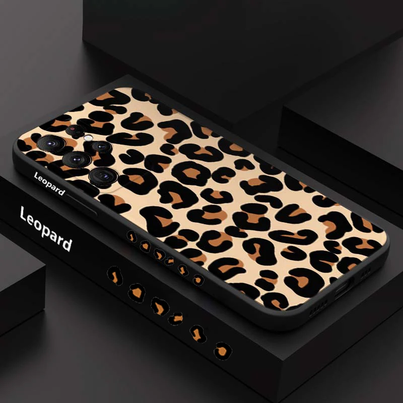 Case For Samsung S23 Ultra Case Galaxy S22 Cases Leopard Print Phone Case For Samsung Galaxy S21 Plus S20 FE Note 20 Ultra Cover