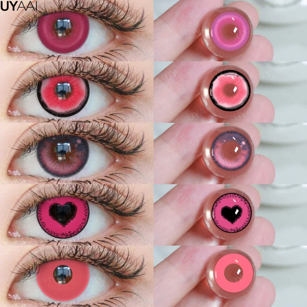 UYAAI-Lentilles Graduées pour les Yeux, Cosplay, Anime, Nezuko, Turncon, Y2K, Halloween, Rose, 1