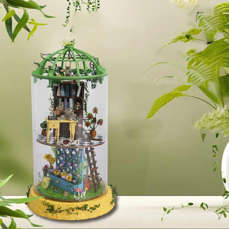 Anima diy casa montada casa modelo em miniatura bloco de construção brinquedos tridimensional quebra-cabeça mesa decoração presente periféricos