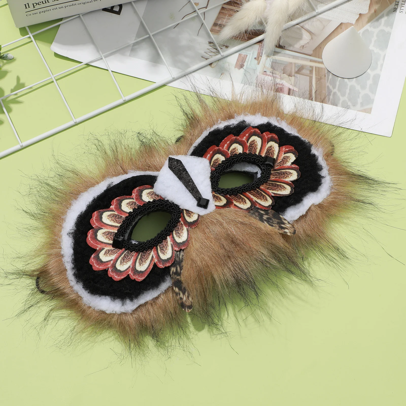 

1Set Cat Head Mask Wings Set Durable Practical Fine Craftsmanship Dress Up Prop Christmas Gift Owl Wings Mask