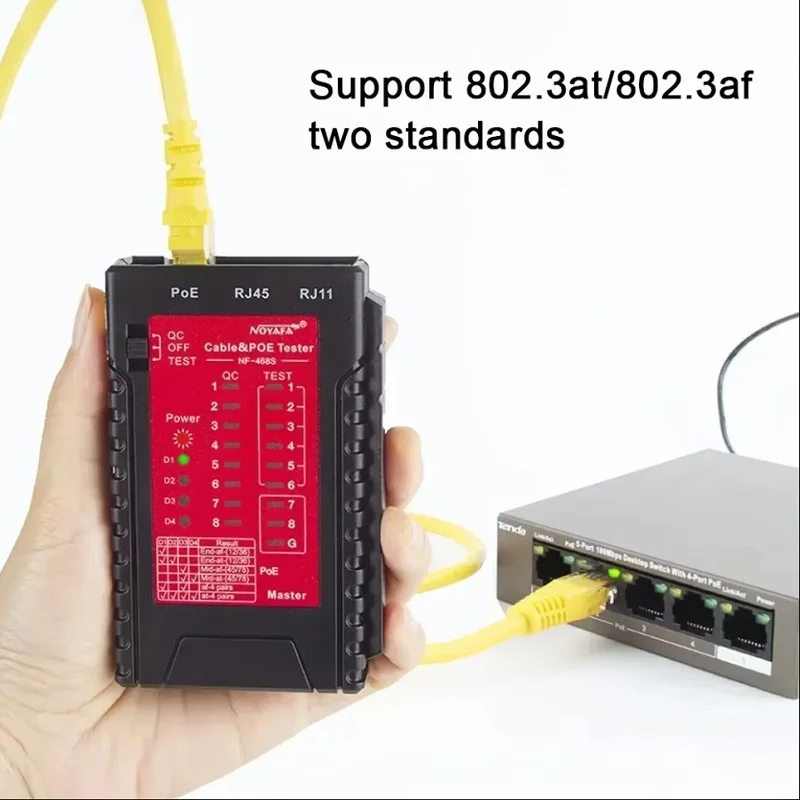 

NOYAFA NF-468S Network Cable Tester RJ11 RJ45 Wire Detector Cat5 Cat6 Cable/Wire Continuity Detectors Fault Point Tester